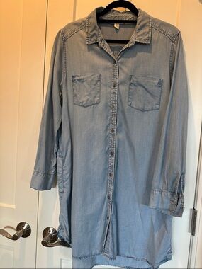 beachlunchlounge Light Blue Denim Shirt Dress